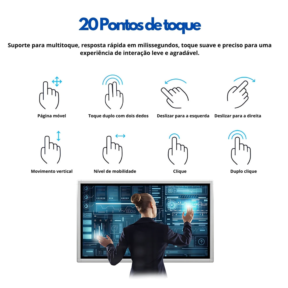 Totem Digital Horizontal 32” com Android, WiFi, Bluetooth, Touch e Tel ...