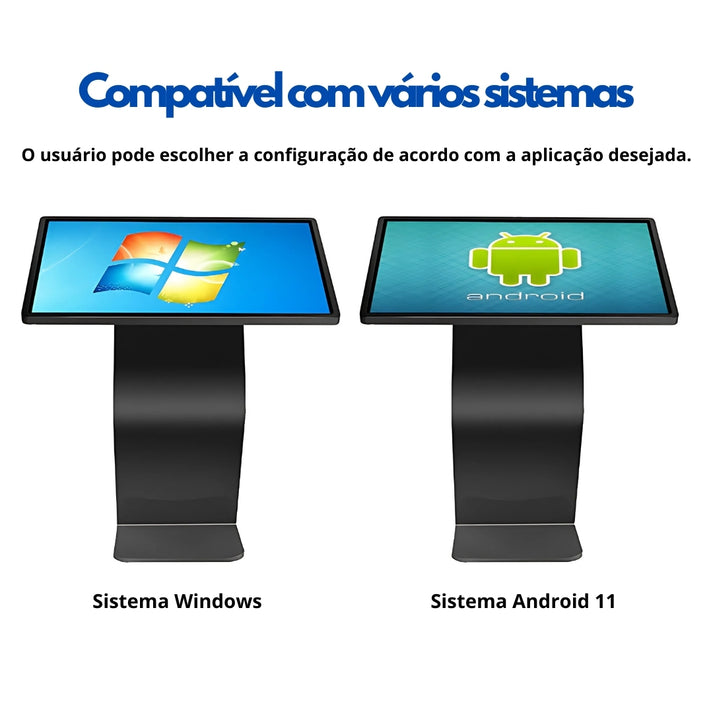 Totem Digital Horizontal 32” com Android, WiFi, Bluetooth, Touch e Tel ...