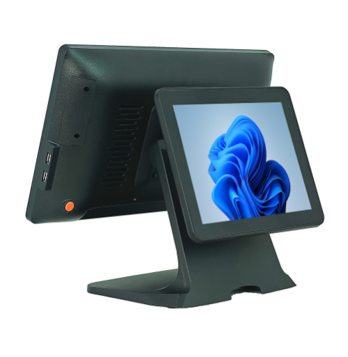 Totem PDV Dupla Tela Touchscreen para Restaurantes Mercados Lojas 15.6"+11.6"