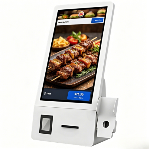 Totem de Autoatendimento 21,5” Touch Screen com Impressora Térmica e Suporte para PINPAD