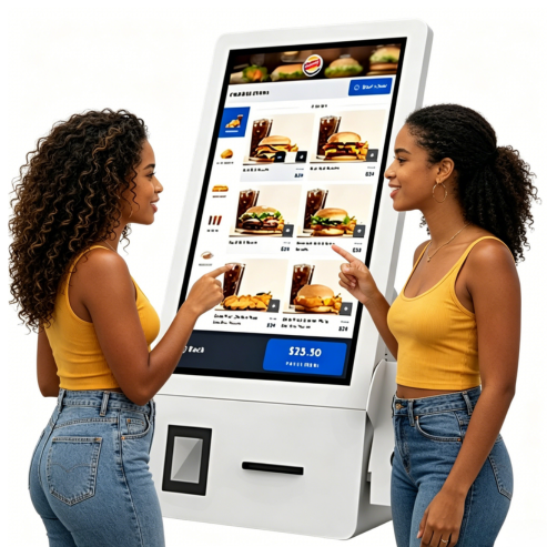 Totem Digital 21,5” Touch Screen com Impressora e Suporte para PINPAD